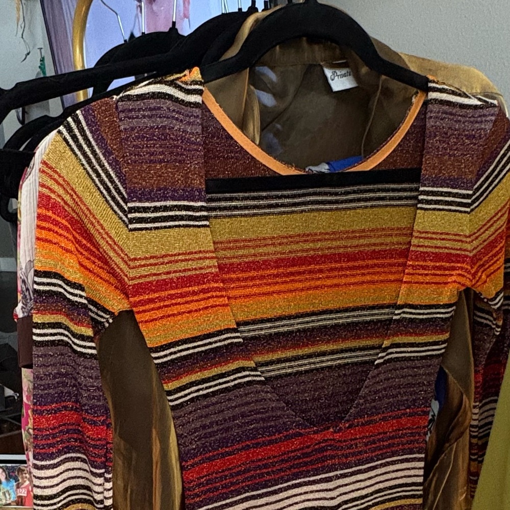 Striped Multicolor Long Sleeve Dress